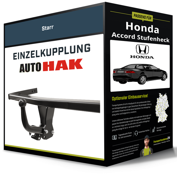 Starre AnhäNgerkupplung für Honda Accord Stufenheck 97- VI Typ Cg/Ck Auto Hak-image