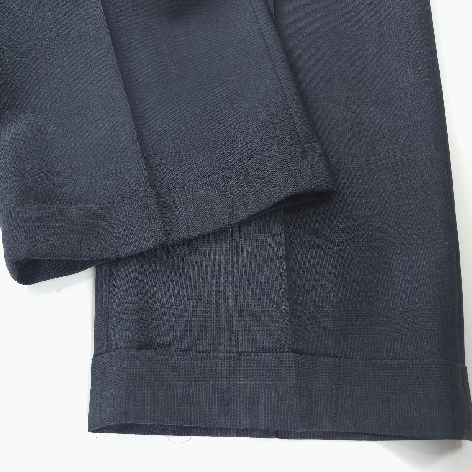 Brooks Brothers Wool Dress Pants Mens 38x31 Navy Blue Glen Plaid Stretch Classic thumbnail 6