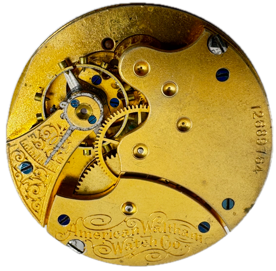 Antique 6s 1903 Waltham 7 Jewel Hunter Pocket Watch Movement Seaside USA