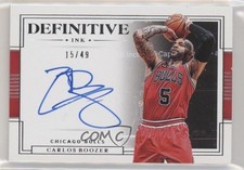 2019-20 Panini National Treasures Definitive Ink 15/49 Carlos Boozer Auto 0ne3