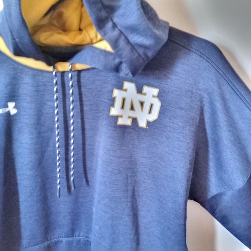 Sudadera con capucha Under Armour para hombre talla L Notre Dame Cold Gaar suelta fútbol americano universitario - Imagen 4 de 11