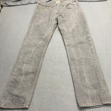Levis Jeans Mens 30x30 Gray Denim 501 Button Fly Straight Leg Cowboy Workwear