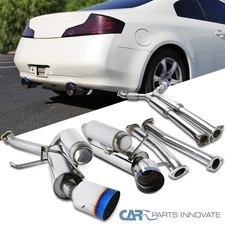 Fits 2003-2007 Infiniti G35 Coupe 2Dr Dual Burnt Tip Catback Exhaust System Kit