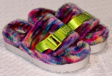 UGG Fluffita Pixelate Pink Blue Lime Green Slide Platform Sandals Womens 6 7 8 9