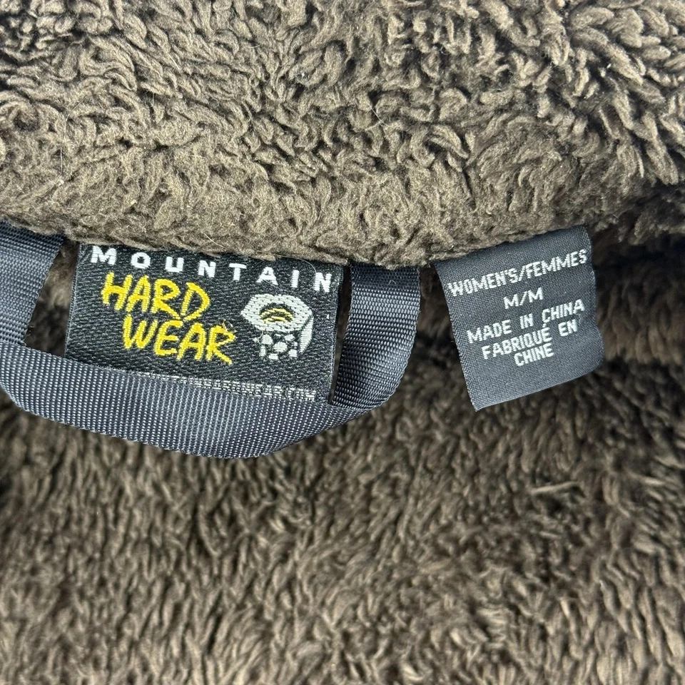 Chaqueta polar Mountain Hardwear para mujer mediana marrón negra Sherpa cremallera completa senderismo Foto 3 de 4