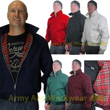 Harrington Giacca Uomo Vintage1970s Stile Retro Mods Skins Fodera Tartan Bomber
