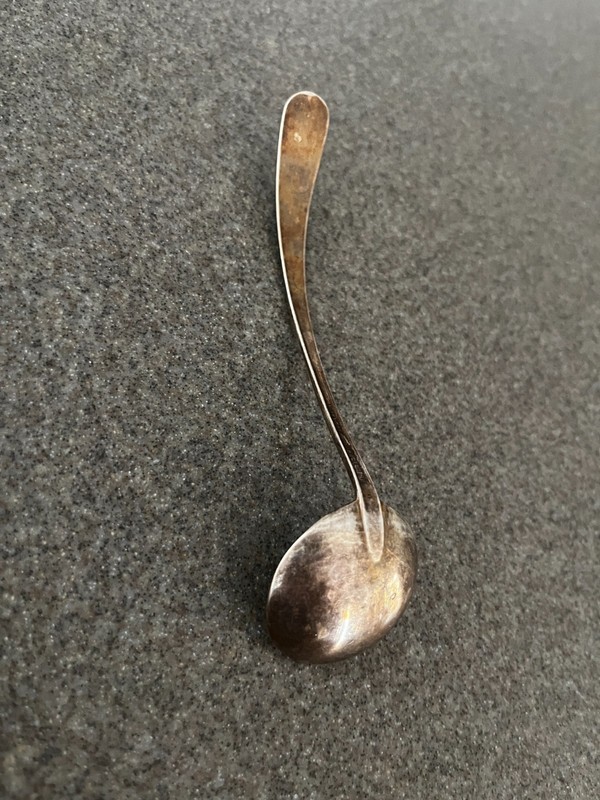 VINTAGE R. BLACKINTON & CO. STERLING SILVER CREAM/ SAUCE LADLE 5 1/4" MCM?