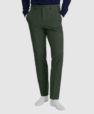 Michael Kors Men's Green Classic-Fit Cotton Performance Dress Pants Size 38W 34L