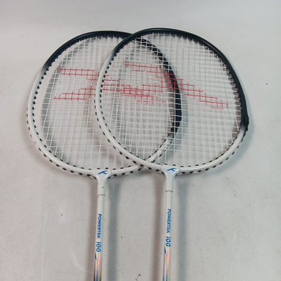 #ad #ad Hundred POWERTEK 100 Set of 2 Badminton Racket With Cover $23.95
