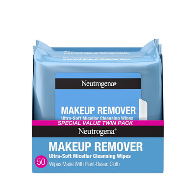 Neutrogena Makeup Remover Wipes Micellar Alcohol-Free Face Towelettes Remove Wat