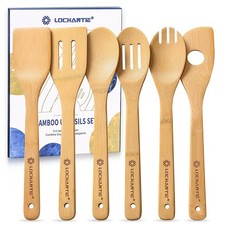 Wooden Spoons for Cooking Bamboo Utensils Kitchen Tools Set 6 Pcs