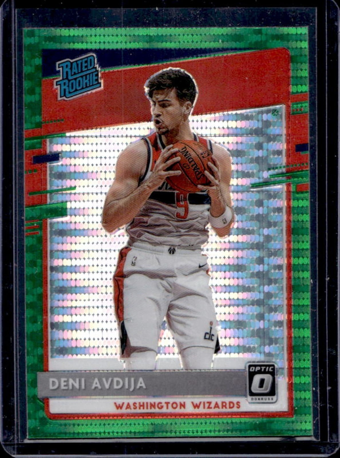 2020-21 Donruss Optic Deni Avdija Green Pulsar RC #159 Wizards