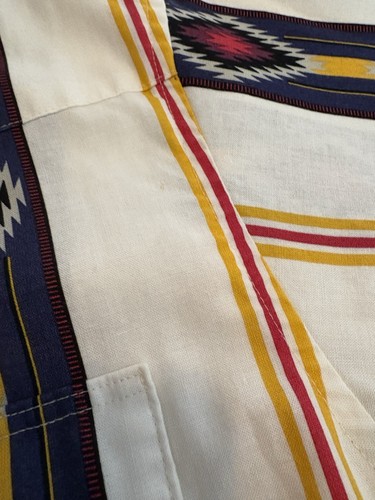 VTG Wrangler Shirt Mens M Striped Aztec Western Pearl Snap Short Sleeve - Picture 7 of 20