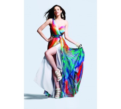 New FAVIANA 6708 Multi Color Long Prom Formal PAGEANT DRESS GOWN Size 12 