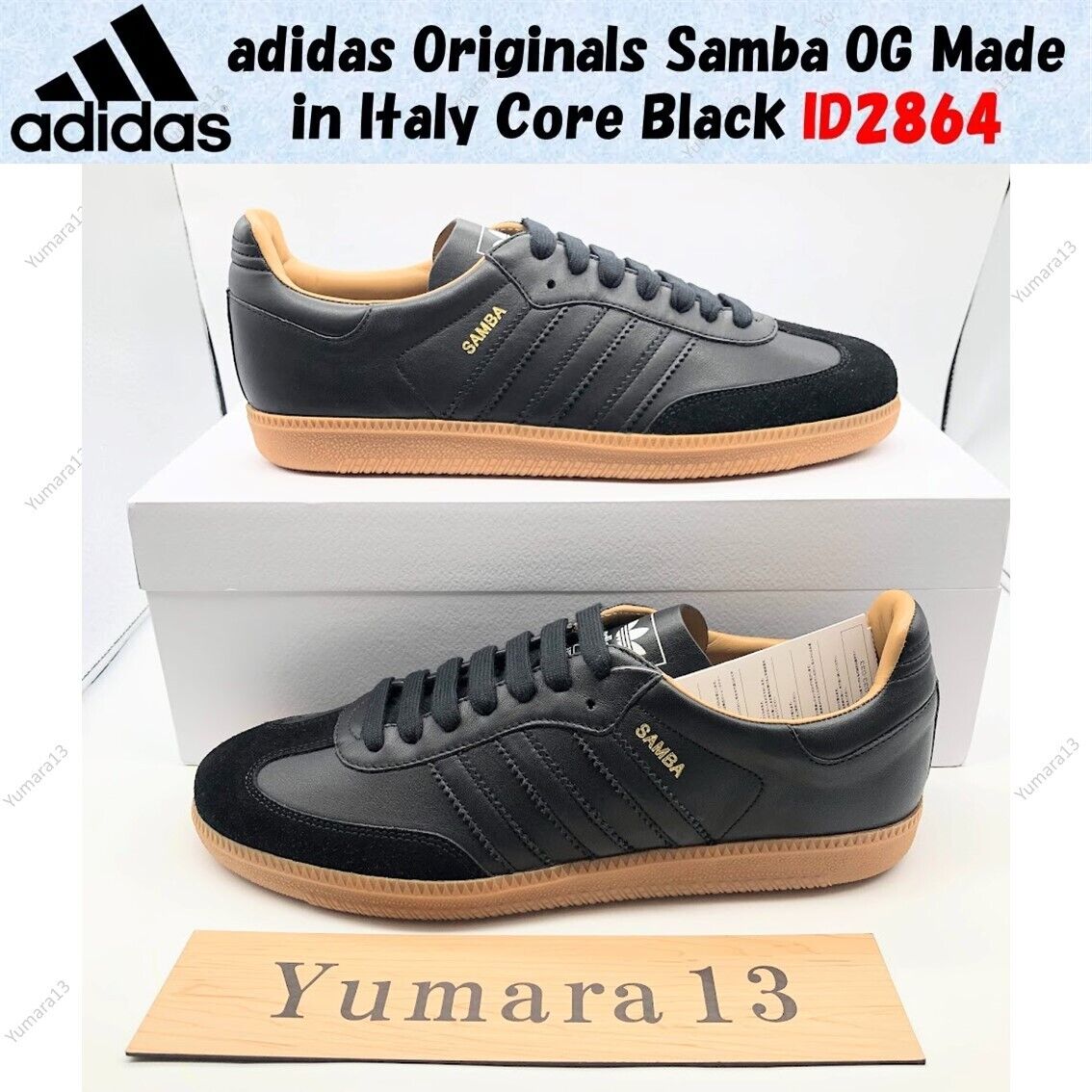 adidas Originals Samba OG Made in Italy Core Black Gum adidas Originals Samba OG Made in Italy Core Black Gum