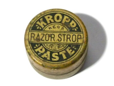 Antike Kropp Marke Barber's Cut Throat Rasiermesser Strop Paste PROBE Dose 1''