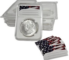 10-Pack 38mm Coin Slab Display Holder for Morgan,Peace,IKE Silver Dollars Labels