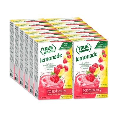 Raspberry Flavored Lemonade Drink Mix Non GMO 10 Counts 1.06 Ounces Pack Of 12