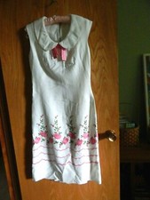 VINTAGE R K ORIGINALS circa 1960  s BEAUTIFUL Embroidered Floral Dress EX COND