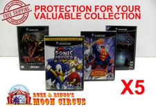 5X NINTENDO GAMECUBE CIB GAMES - CLEAR PLASTIC PROTECTIVE BOX PROTECTORS CASE