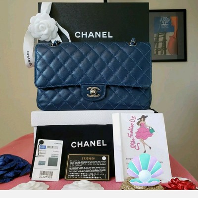 chanel classic flap medium caviar silver hardware