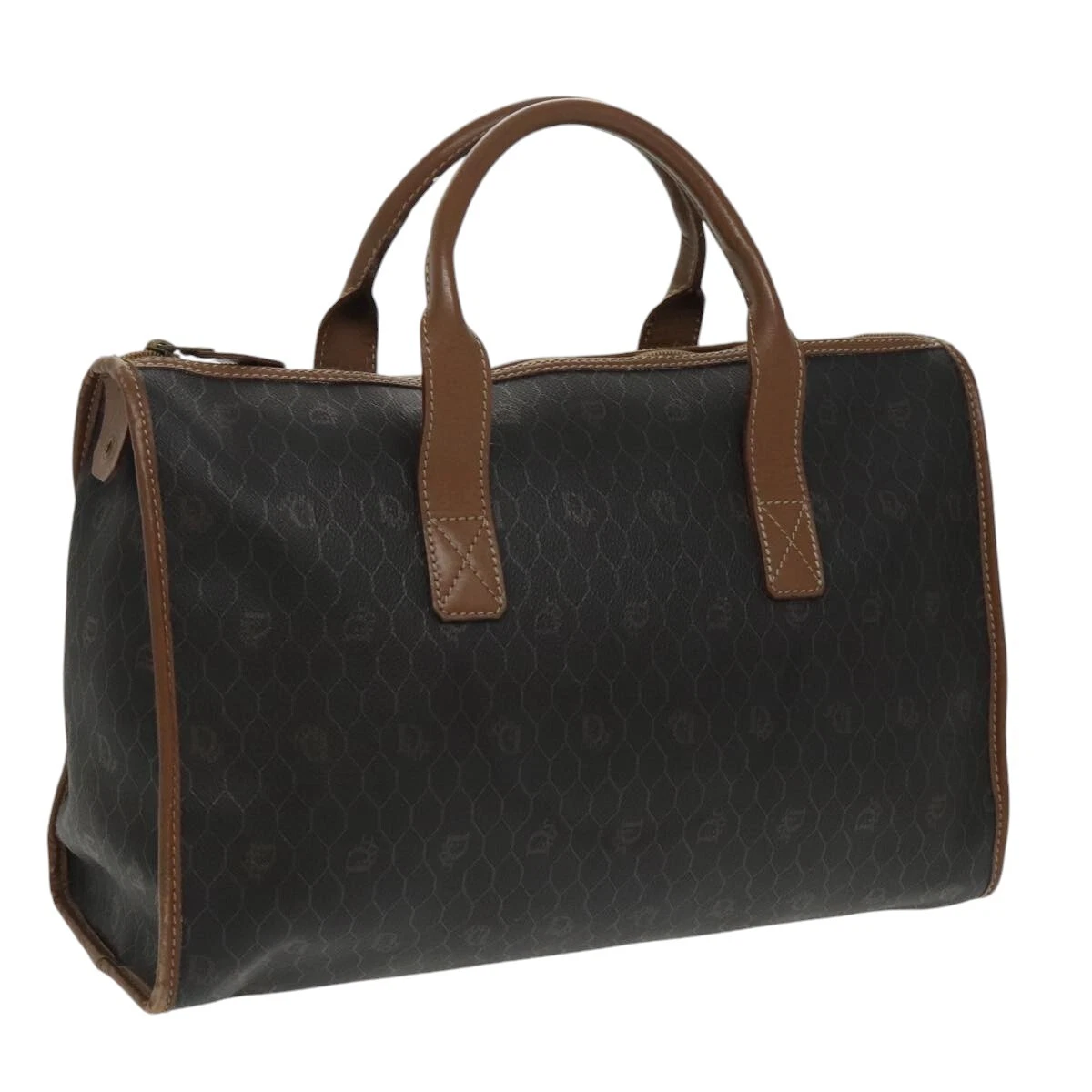 Sac à main Christian Dior toile nid d'abeille PVC noir authentique bs19761