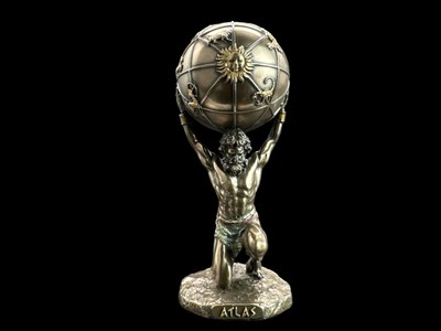 Figurine Sculpture Statuette GREEK TITAN ATLAS HOLDING THE EARTH WU78109A4