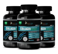 wild growth hair - COLLAGEN PEPTIDES - bone and joint health supplements 3 BOTTL
