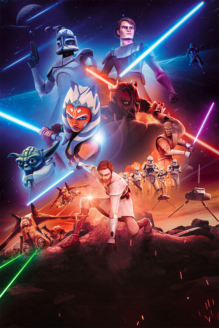 Star Wars Movie The Clone Wars Group Shot Wall Art Home Decor - POSTER 20x30