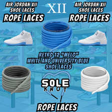 UNC blue Retro 12 Unc Rope Shoe Laces for AJ12-LACES
