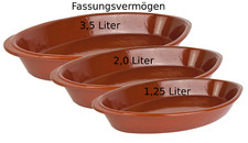 Ton-Auflaufform Ofenform Servierschale Mediterran Glasiert 3 Größen zur Auswahl