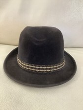Vintage Fedora Felt Hat Cap Belden & Snow Made In USA Brown + Beige Trim Rare