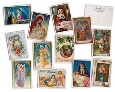 Jesus & Angels Antique Christmas Post Cards 24 Vintage Christmas Postcards