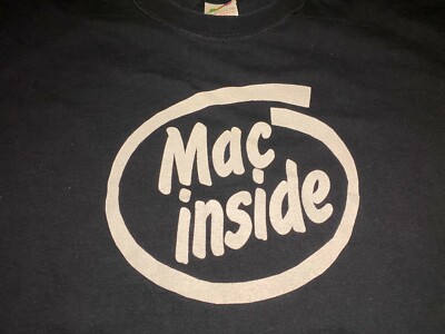 Vintage Apple Macintosh Mac Inside Shirt Size Large Promo Computer Software 