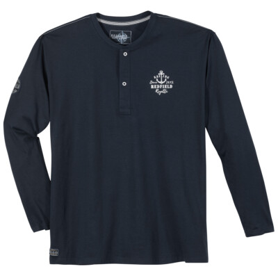 Redfield Übergrößen Herren Serafino Langarmshirt  Nightblue  2XL