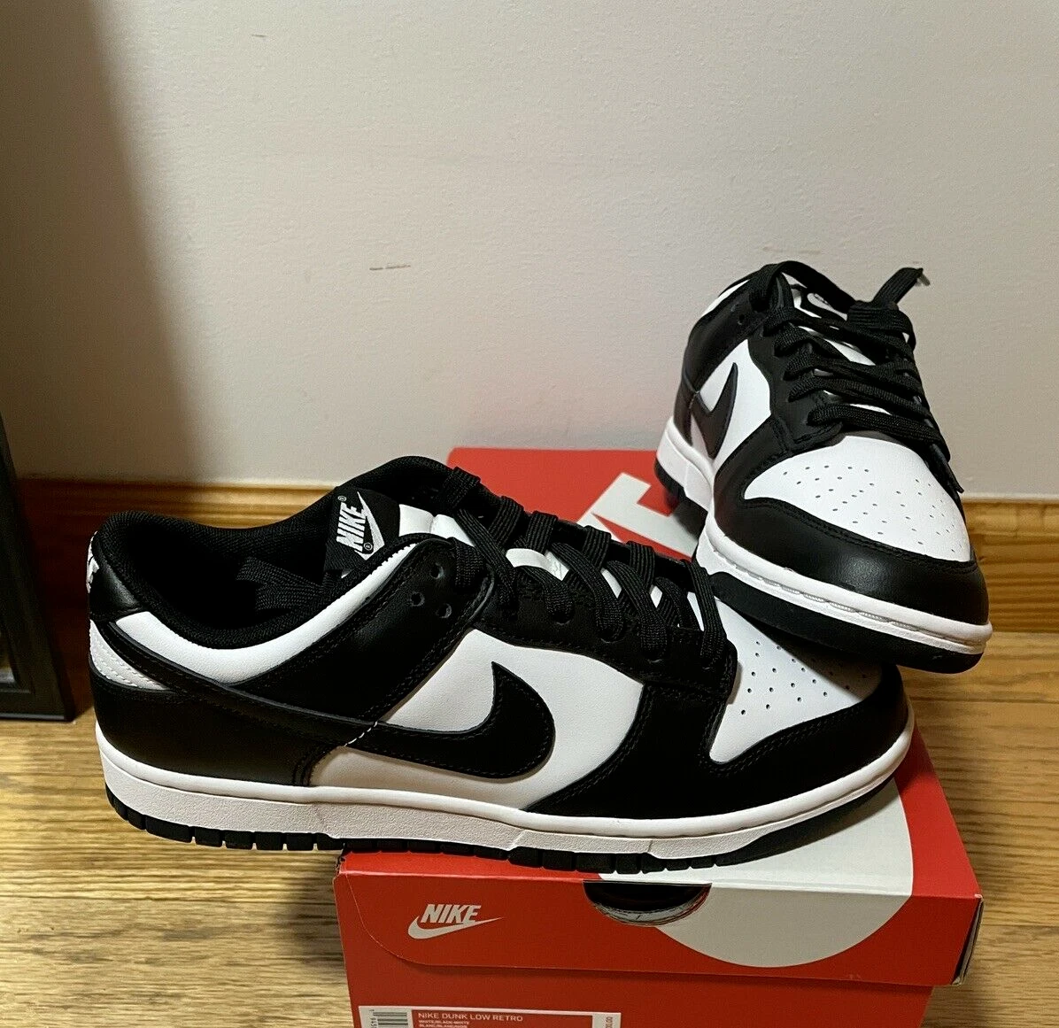 Nike Dunk Low Retro White Black Panda Women DD1503-101- size 9.5W