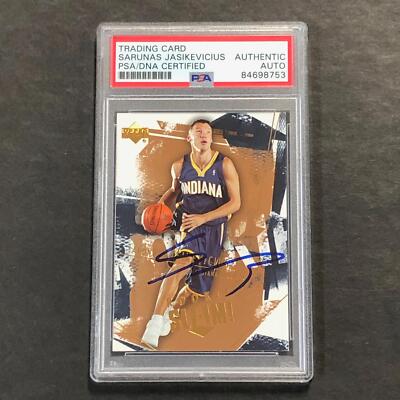 Upper Deck Sarunas Jasikevicius Signed Card AUTO PSA Slabbed