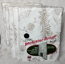 Lot 5Vtg MCM Maytex Plastic Decorator Drapes Curtains Cottage Sets NOS