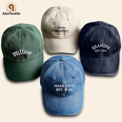 Personalisierte Beechfield Vintage Low Profile Cap Custom Pre-Curved Peak Wash Hüte