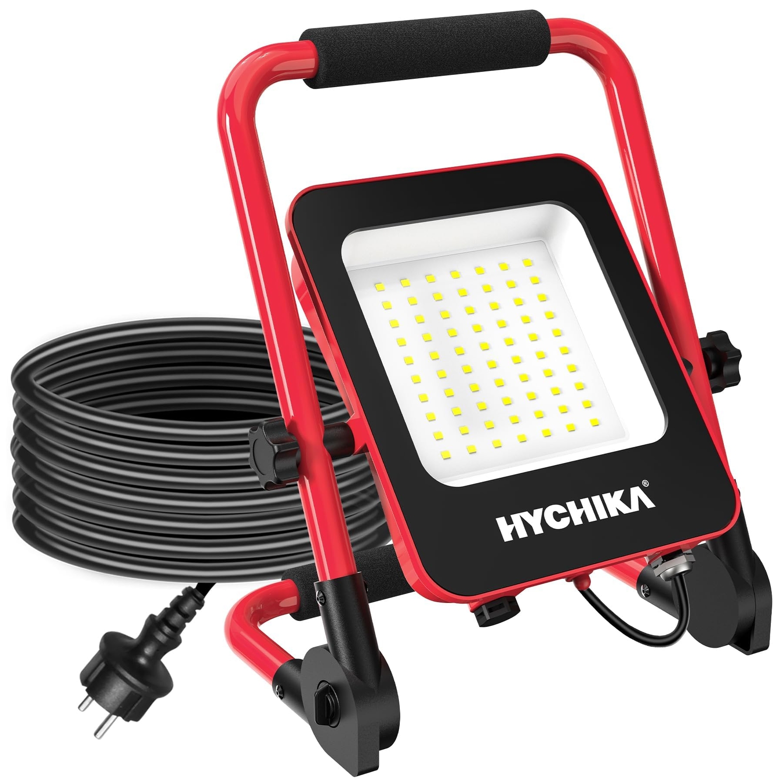 HYCHIKA Faretto Led da Cantiere, 50W/5500Lm/IP65 Fari Led da Esterno Con Spina