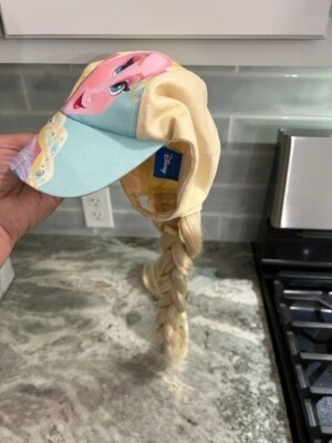 Disney Elsa Girls Frozen Ball Cap With Long Blonde Braid