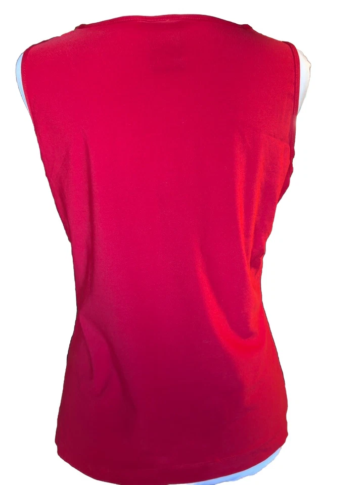 Camiseta sin mangas COVINGTON roja de lentejuelas sin mangas para mujer talla mediana pequeña Foto 4 de 4