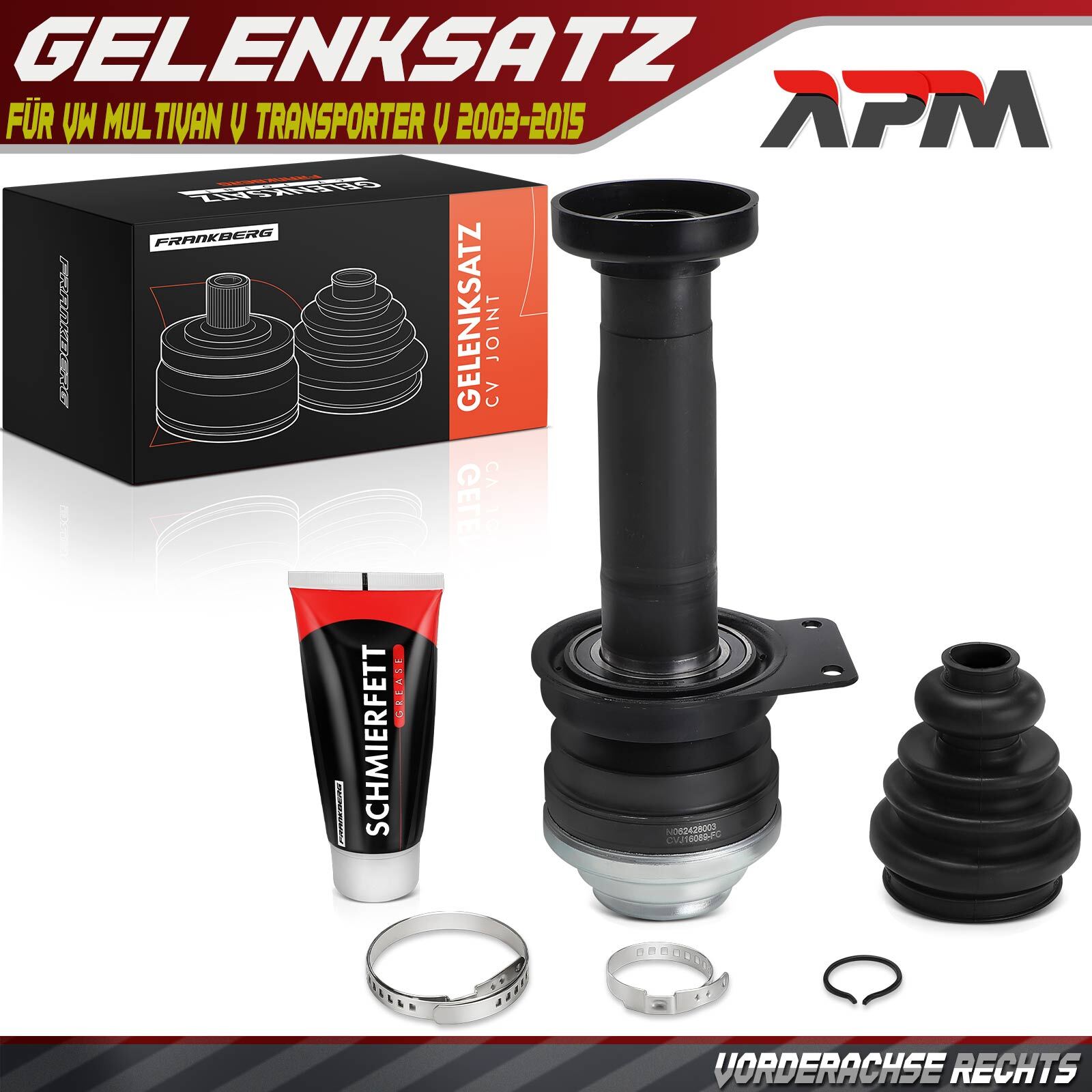 Gelenksatz Antriebswelle Vorne Rechts FüR Vw Multivan V Transporter V 2003-2015-image