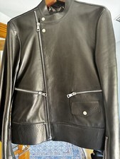 NWT $6500 GUCCI Leather Moto Black Cafe Racer...