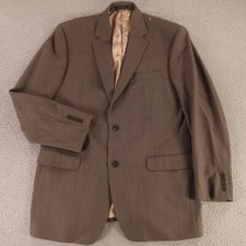 Calvin Klein Jacket M Brown Birdseye 100 Wool Worsted Blazer Sport Coat 42L