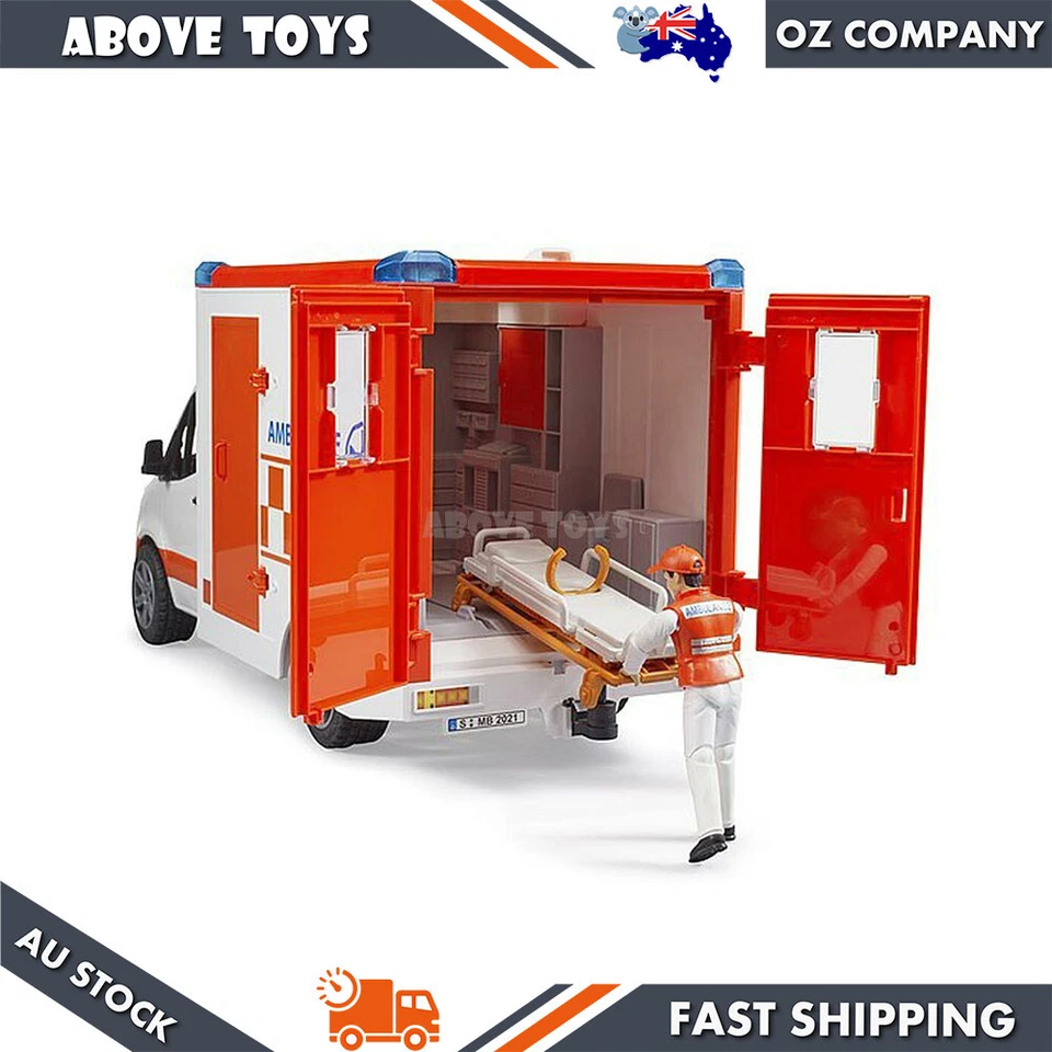 Bruder 1:16 Mercedes G3 Sprinter Ambulance With Driver & Light Sound Toy Model - Image 4 of 4