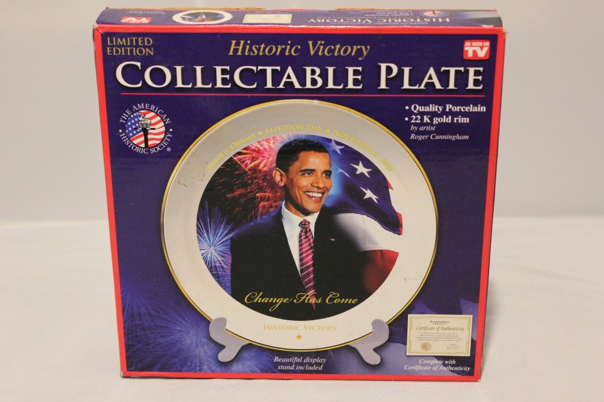 記念グッズ Historic Victory Collectable Plate obama Collectable Barack Obama Election Day Plate by the American