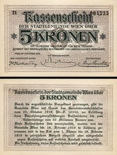 Austria 5 Kronen 1918, UNC, Municipality of Vienna