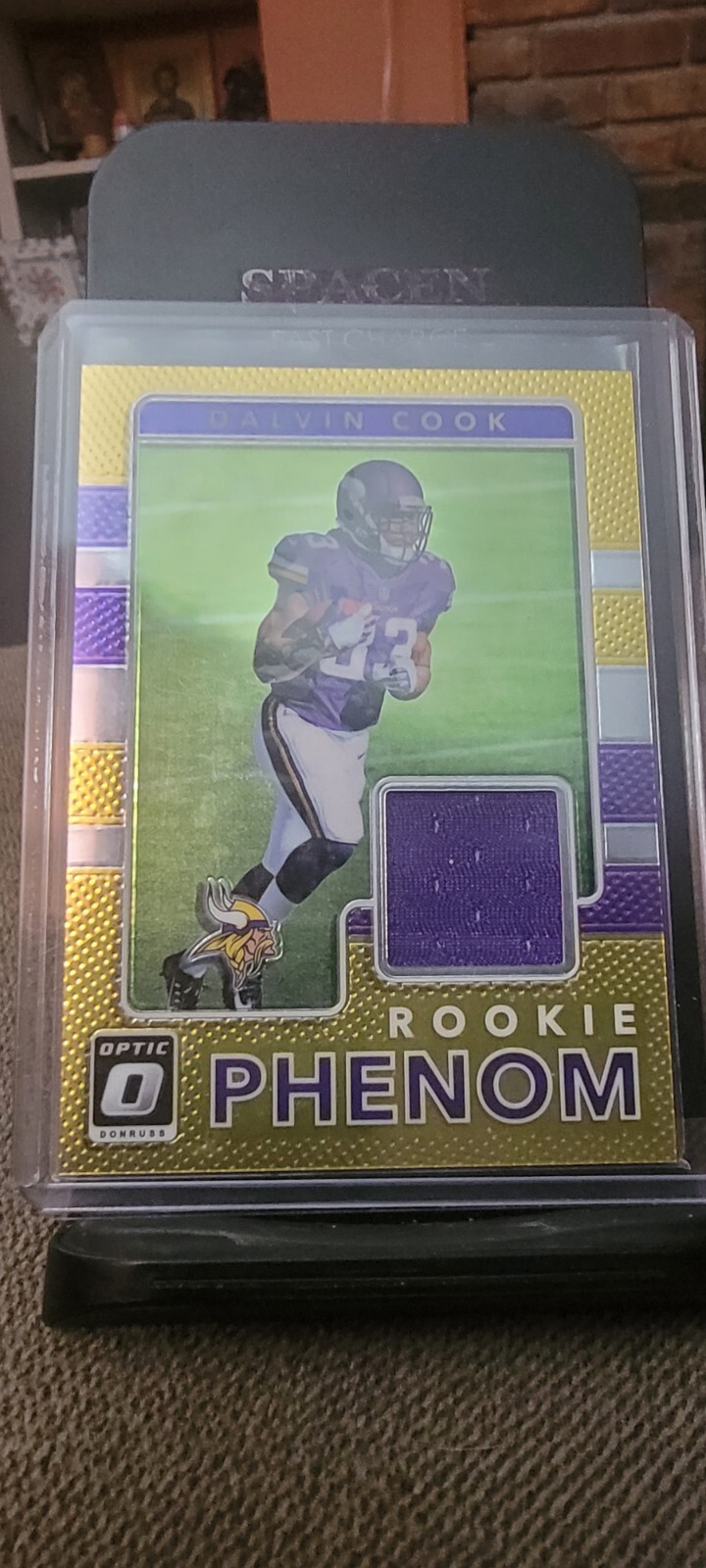 2017 Panini Optic Dalvin Cook Rookie Phenom Gold Patch #13 Vikings