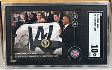 2016 TOPPS NOW #OS-43 CHICAGO CUBS SGC 10 GEM MINT with PRESIDENT BARACK OBAMA